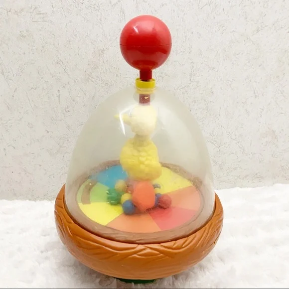 Vintage Big Bird Sesame Street illco spinning top toy retro spinner birds nest - Picture 5 of 8